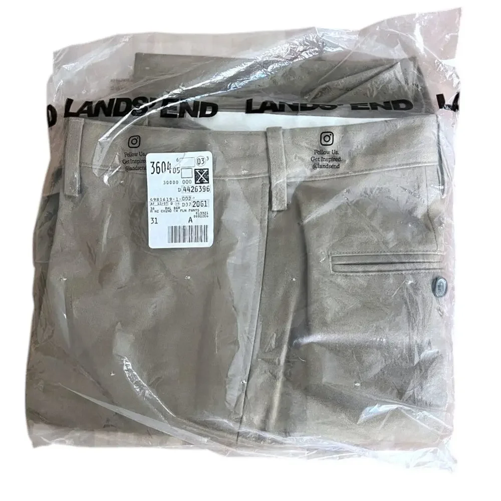 36 Lands End NWT plain chino pants 36